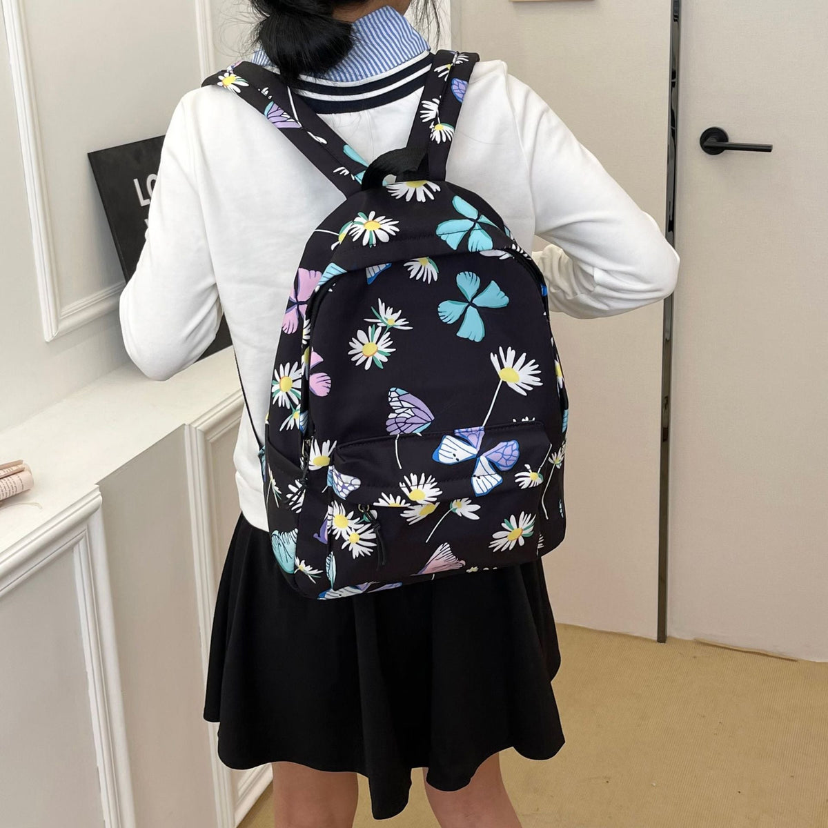 Floral Patterned Everyday Backpack LoungeYard — product view 2