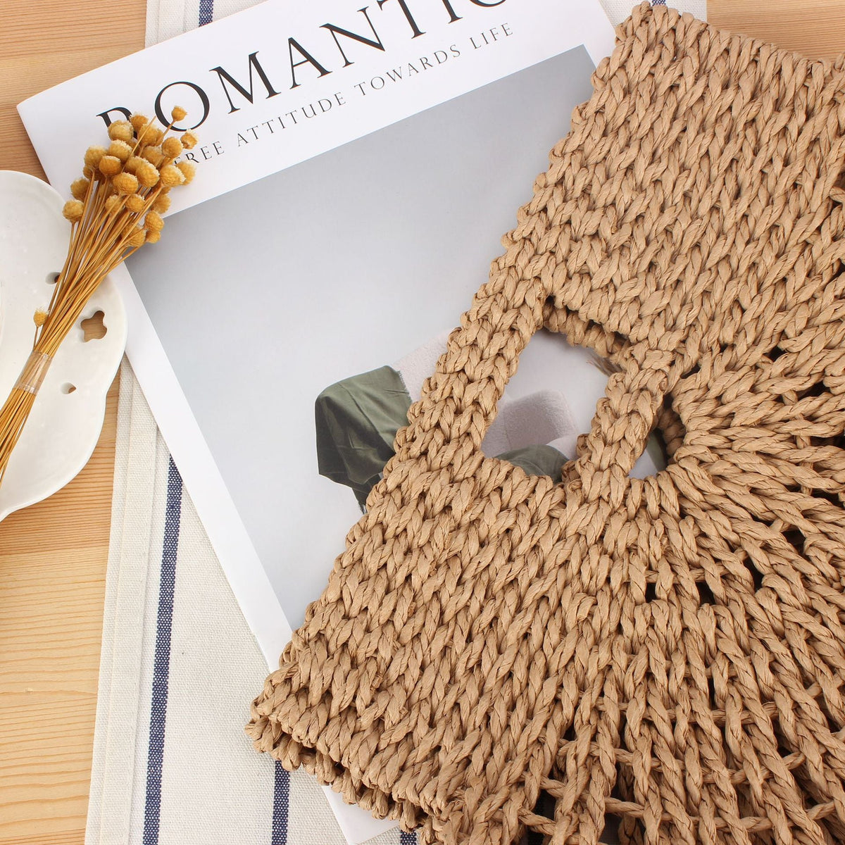 Handmade basket bag with unique design LoungeYard — product view 3