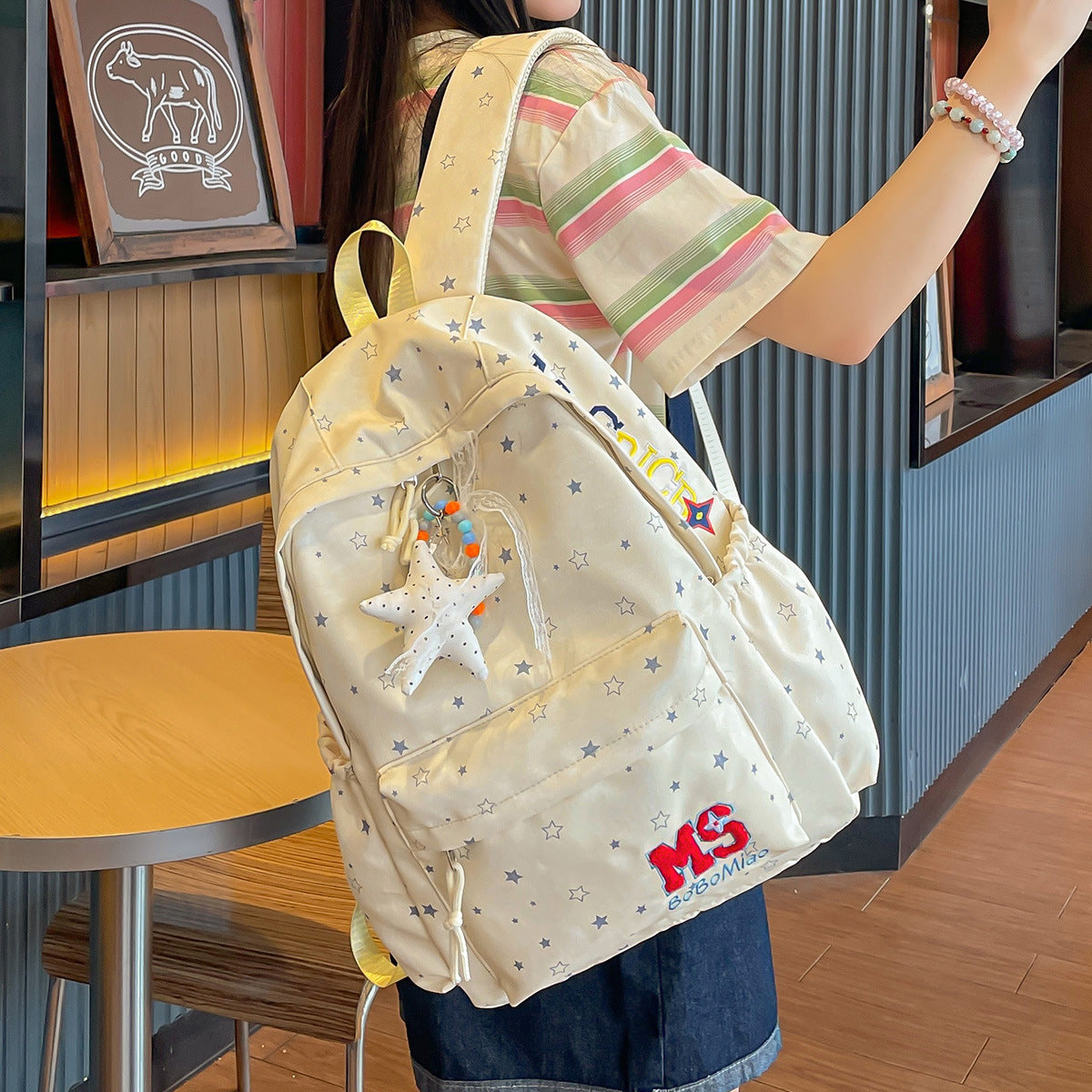 Star-Patterned Casual Backpack LoungeYard 1791205609 — product view 2