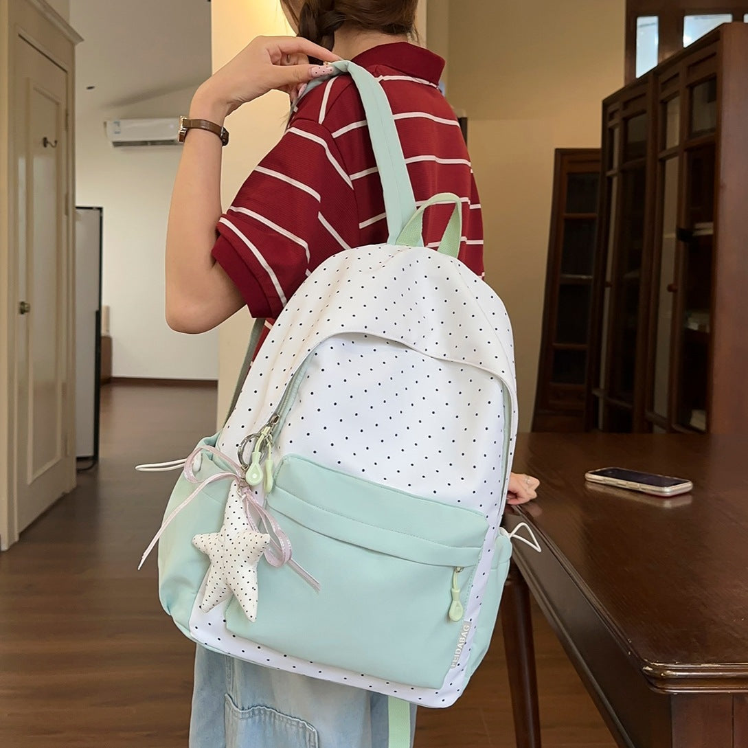 Polka Dot and Solid Color Backpack LoungeYard — product view 1