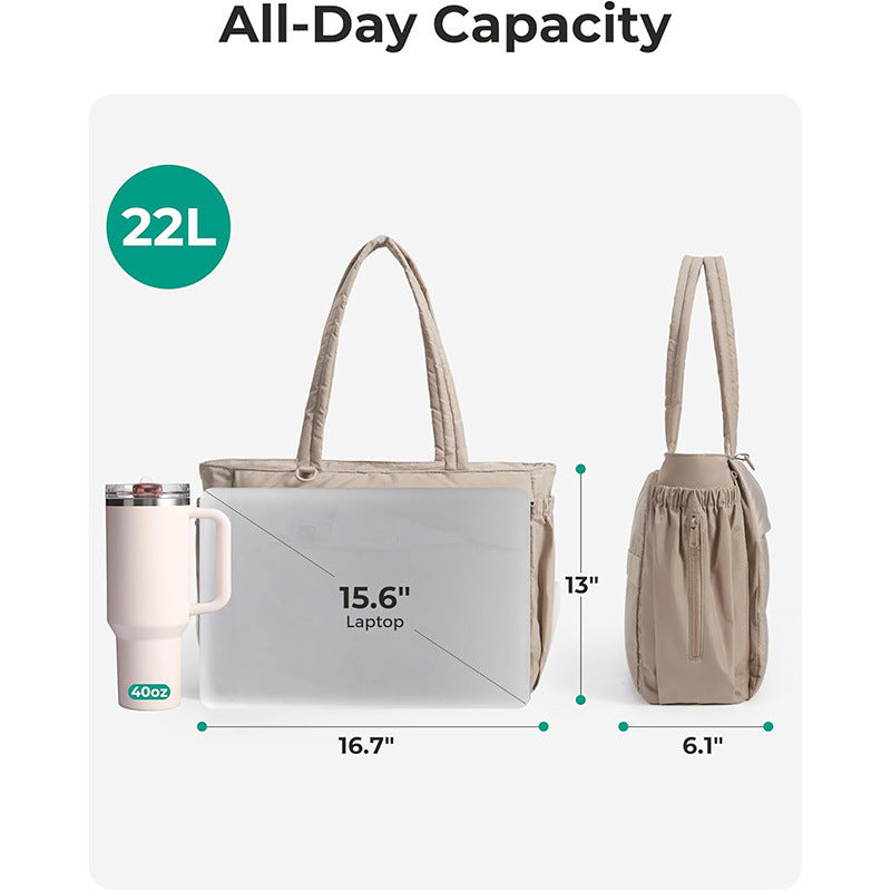 Versatile shopping bag with zip pockets LoungeYard — product view 2