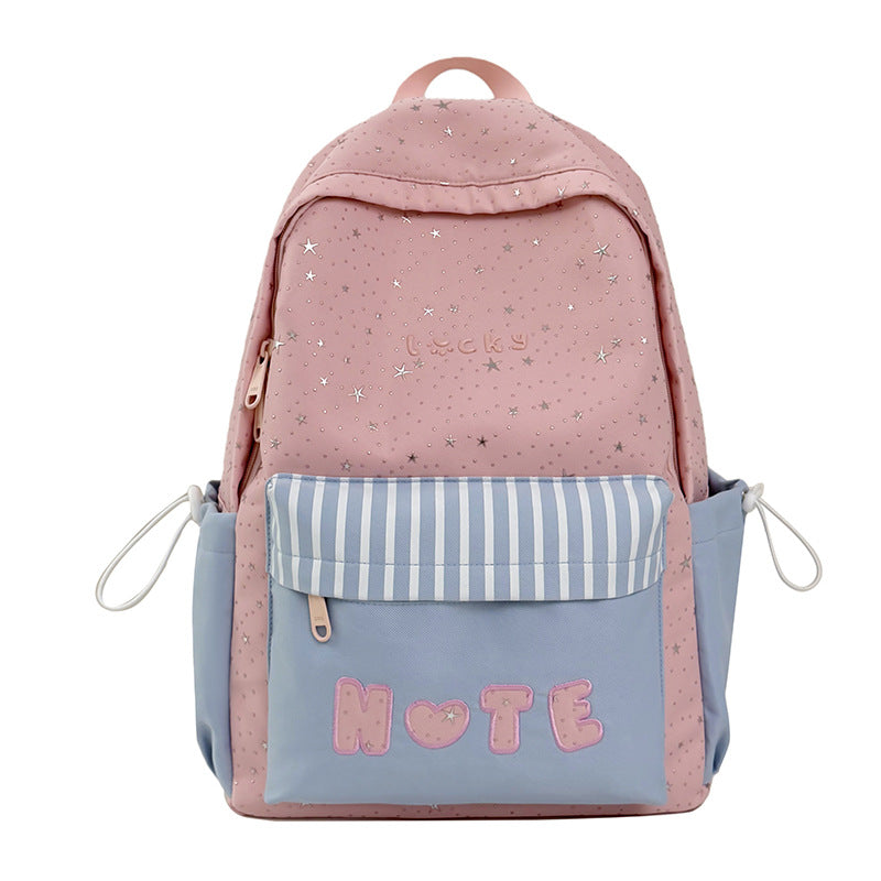 Cute Illustrated Star-Embellished Backpack LoungeYard — product view 5