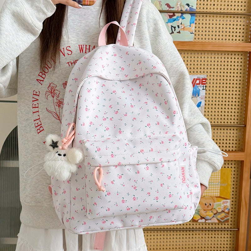Floral-Print Casual Backpack LoungeYard — product view 2
