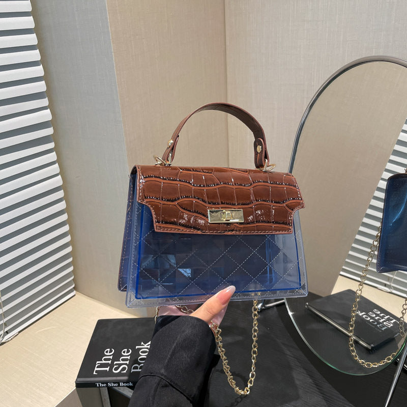 Glossy Crocodile Patterned Handbag — product view 3