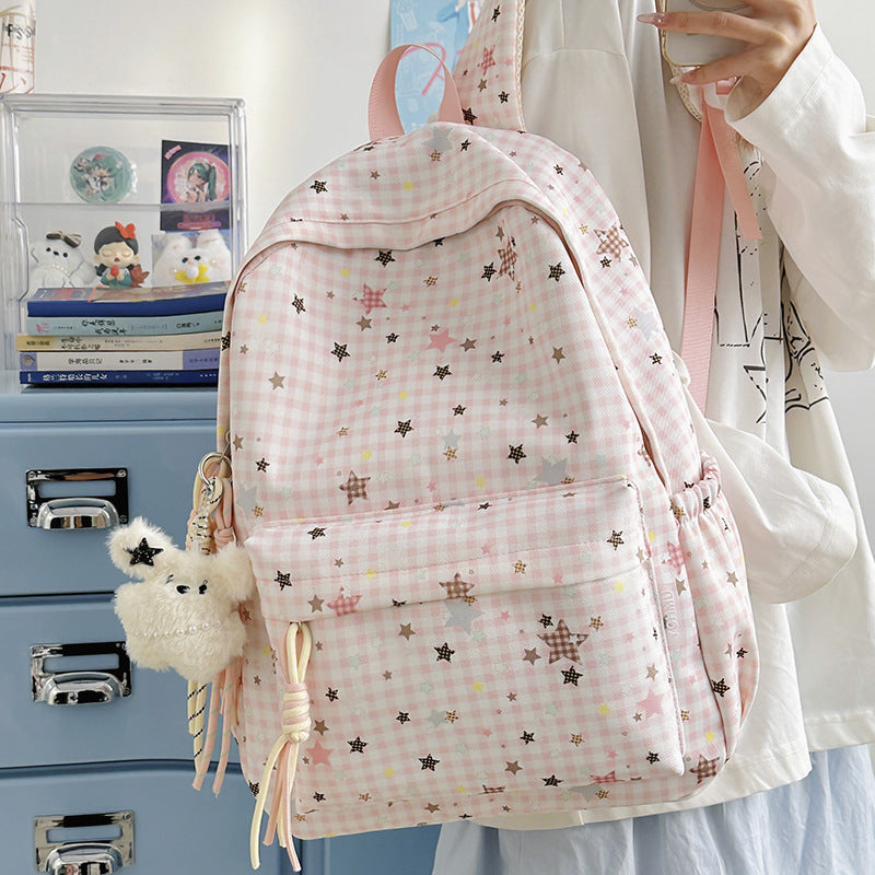 Cute Decorative Star-Embellished Backpack LoungeYard — product view 1