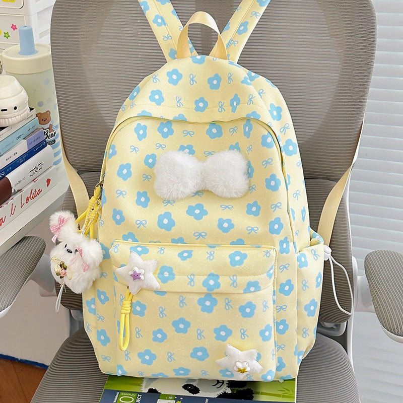 Floral-Embellished Patterned Backpack LoungeYard — product view 6