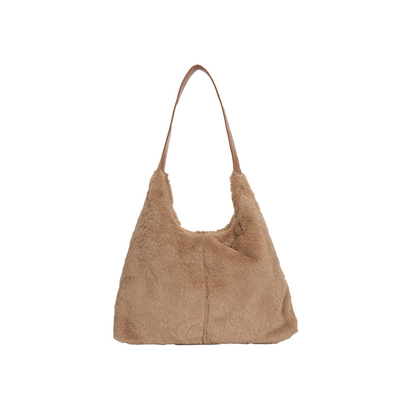 Luxurious Faux Fur Slouchy Shoulder Bag — product view 4