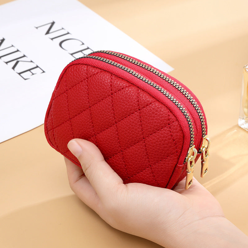 Quilted Double Zip Coin Purse — product view 3