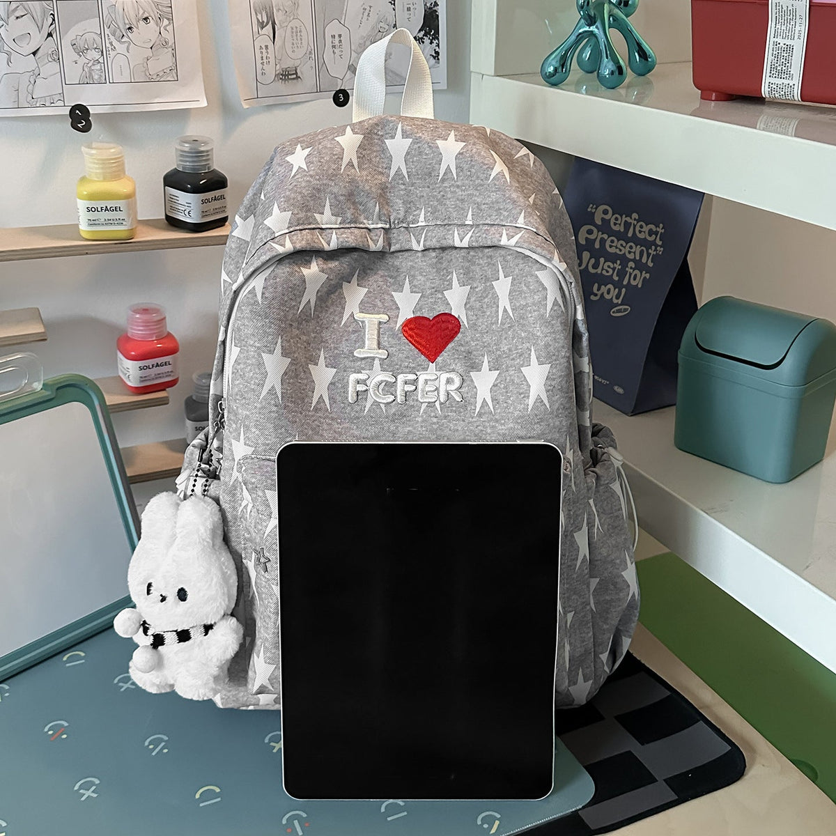 Casual Star-Patterned Backpack LoungeYard — product view 3