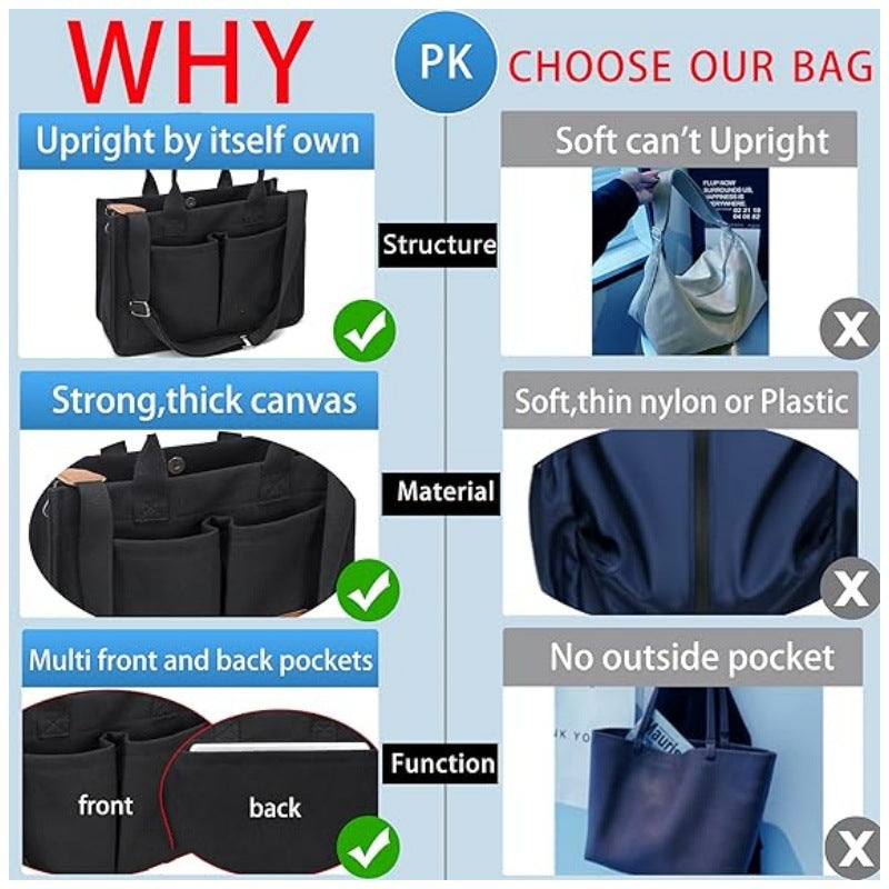 Elegant tote bag with practical compartments LoungeYard — product view 4