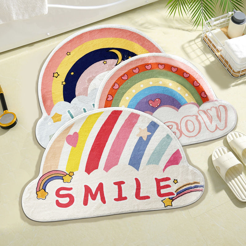 Rainbow-Themed Soft Bathroom Mat — product view 1