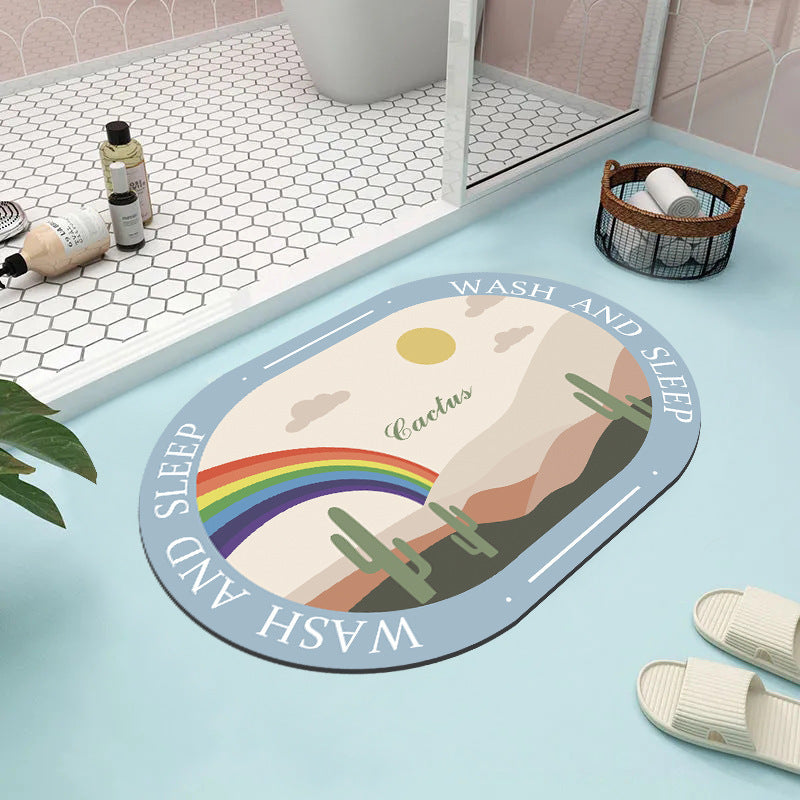 Modern Geometric Pattern Bath Mat — product view 4