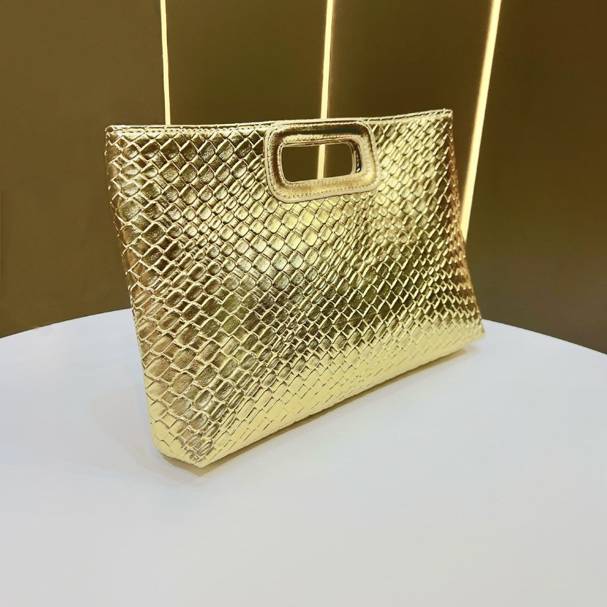 Textured Metallic Evening Clutch — product view 2