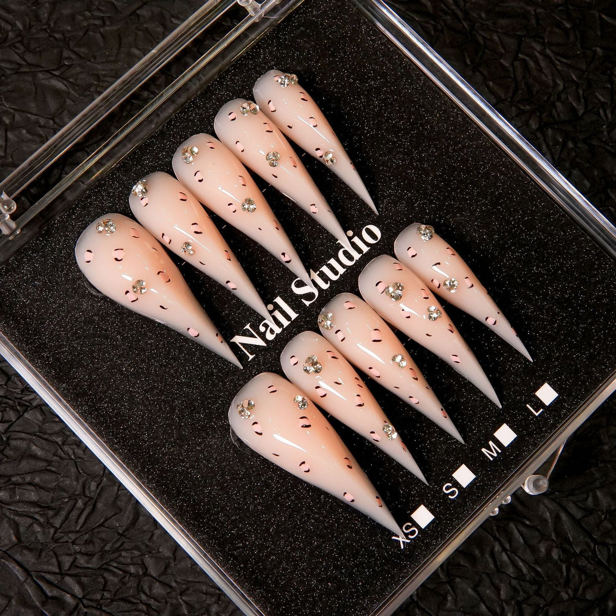 Stiletto Press-On Nail Set with Crystal Embellishments — product view 3
