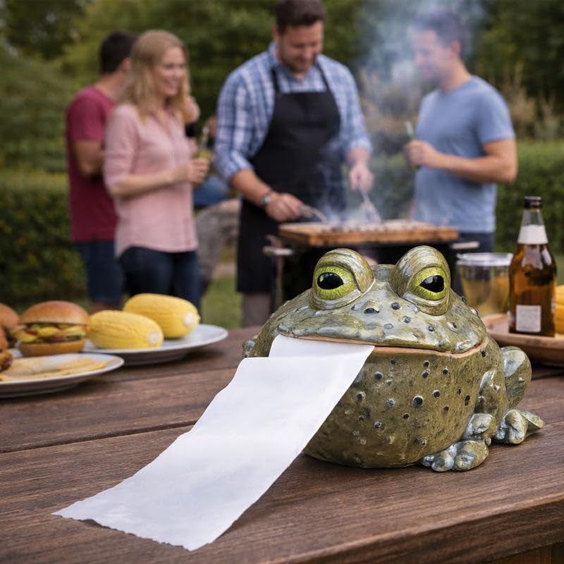 Decorative frog figure with toothbrush holder LoungeYard — product view 2