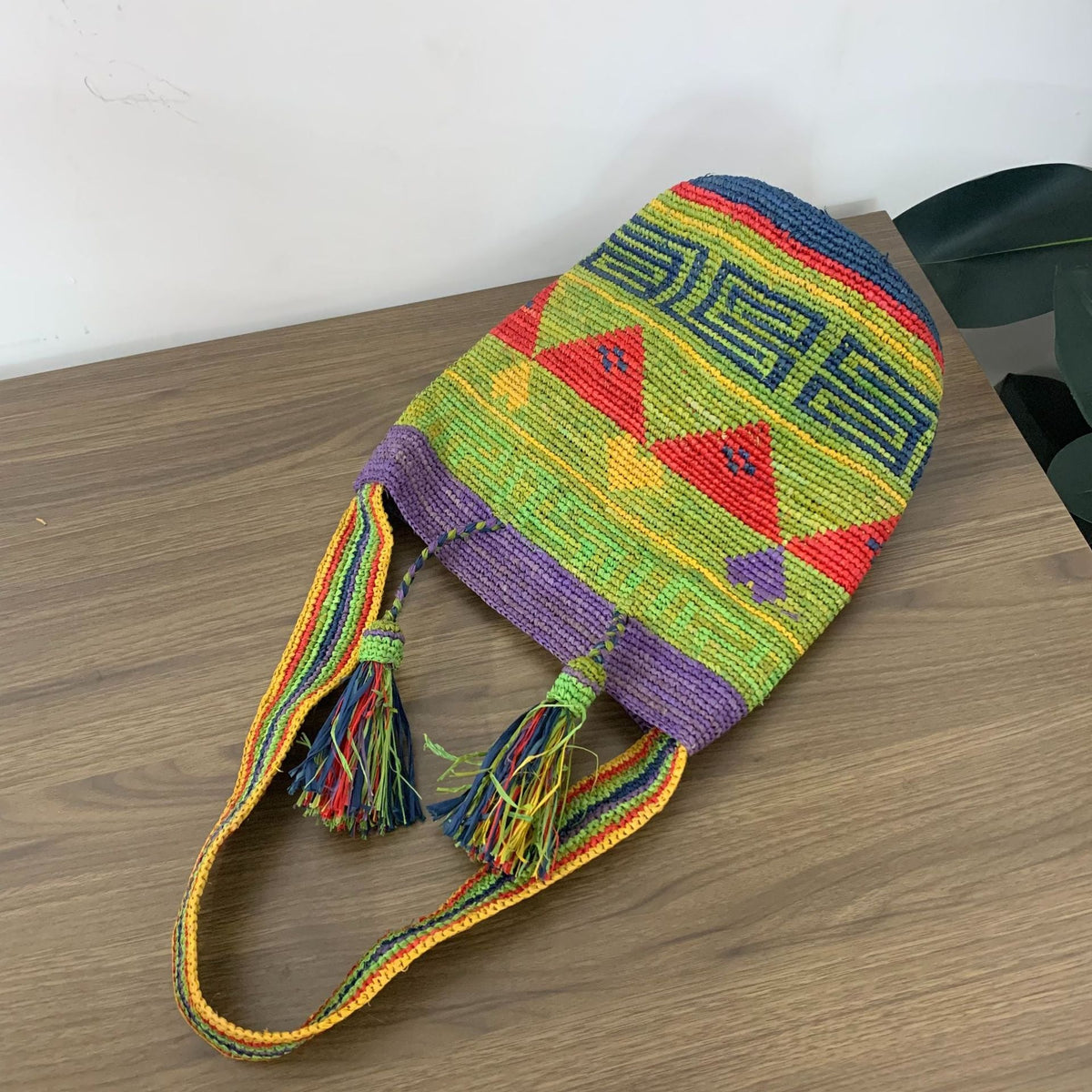 Handmade tote bag with colorful tassels LoungeYard — product view 3
