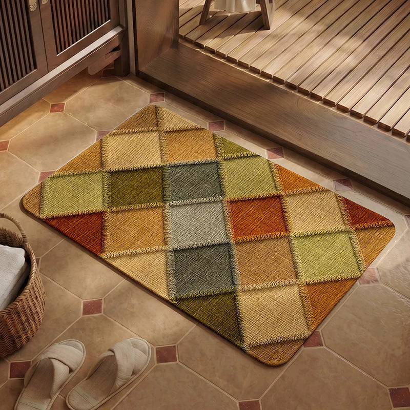 Cozy Patchwork Bath Mat Bowlift — product view 5