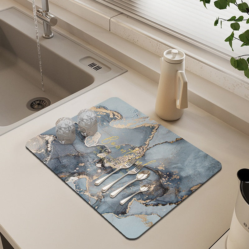 Premium Marble Print Kitchen Mat Bowlift — product view 7