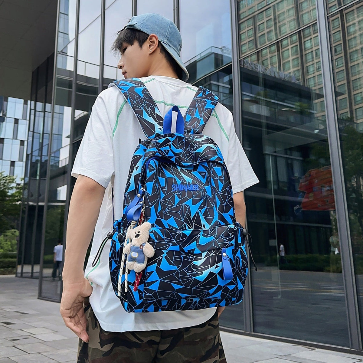 Geometric Pattern Casual Backpack LoungeYard — product view 3