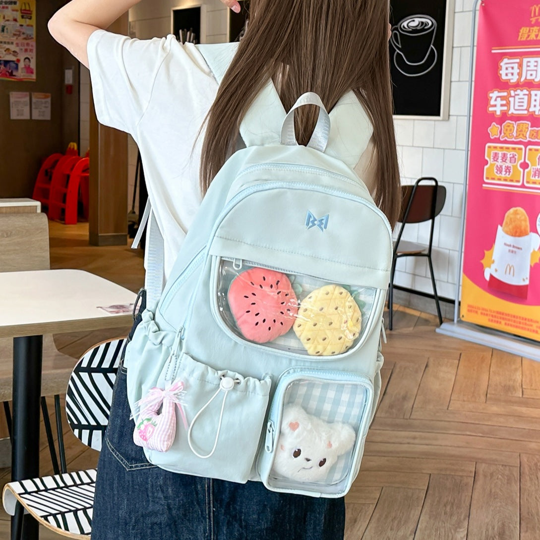 Functional Gingham Print Backpack LoungeYard — product view 1
