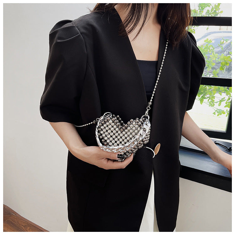 Heart-Shaped Beaded Evening Clutch — product view 4