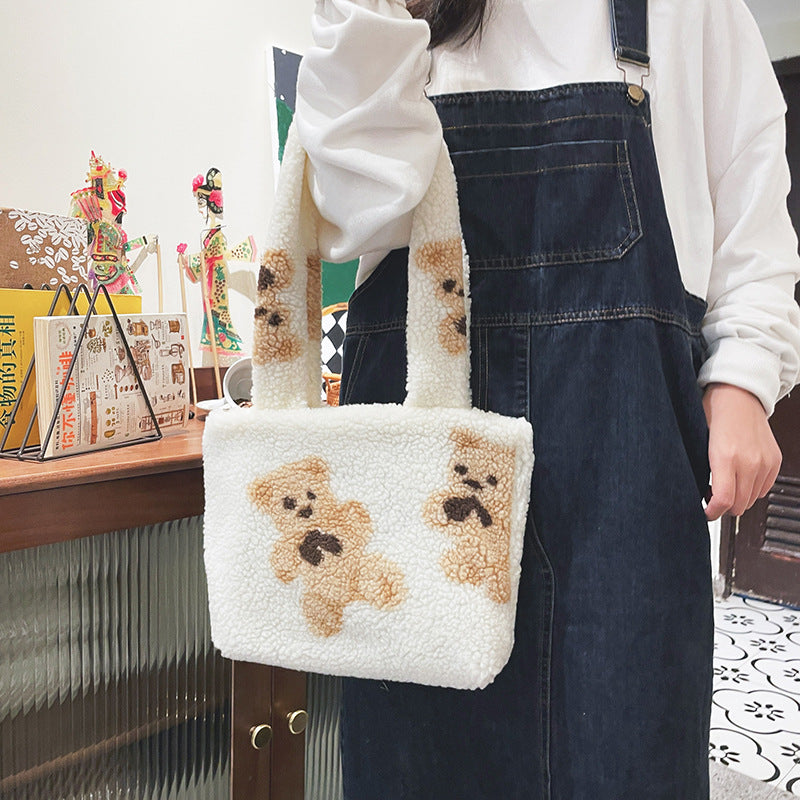 Plush Leopard Print Handbag — product view 2