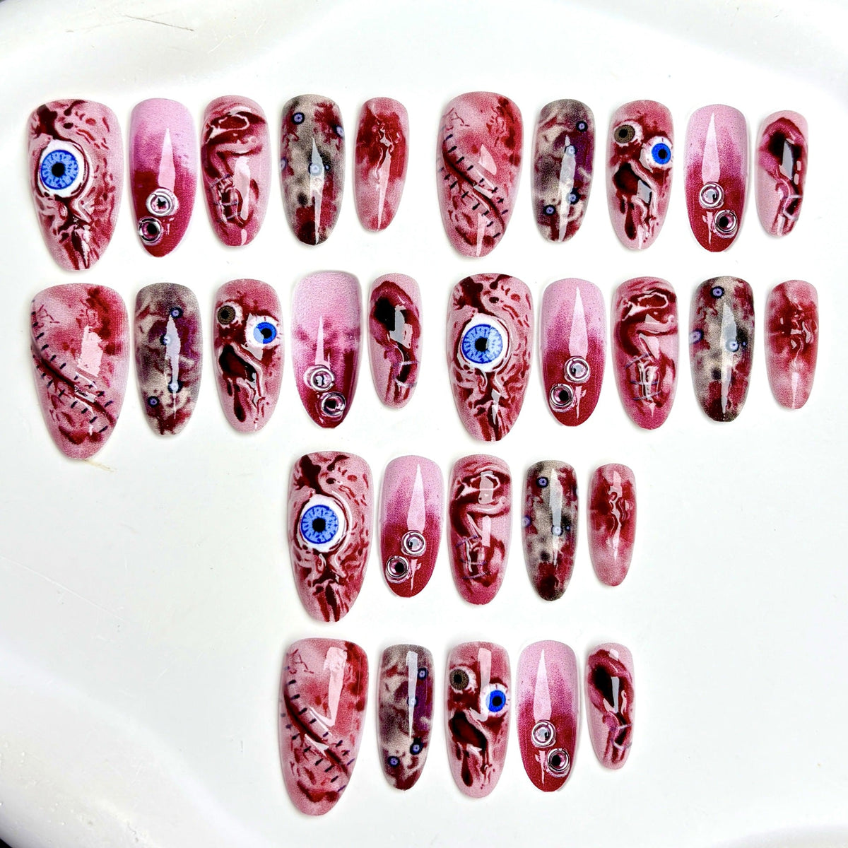 Artistic Press-On Nail Art Set with Intricate Designs — product view 3