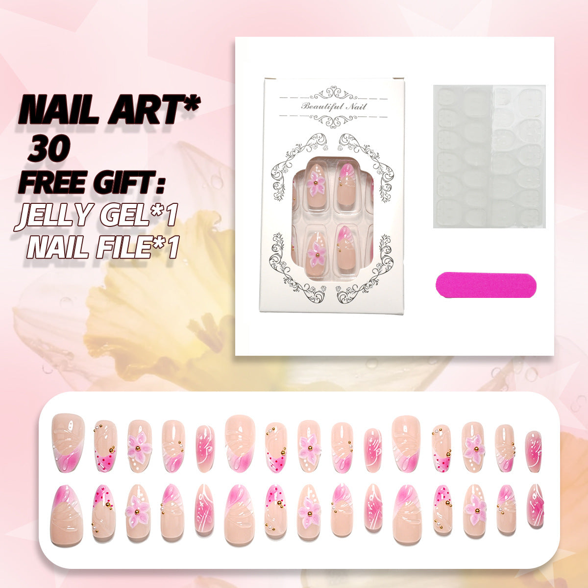 Elegant Soft Gel Nail Art — product view 1