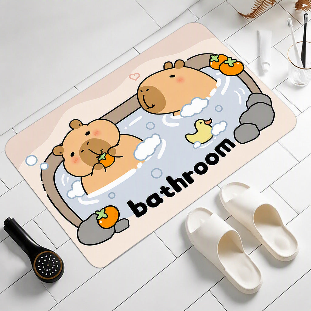 Playful Cartoon Bathroom Mat Bowlift — product view 1