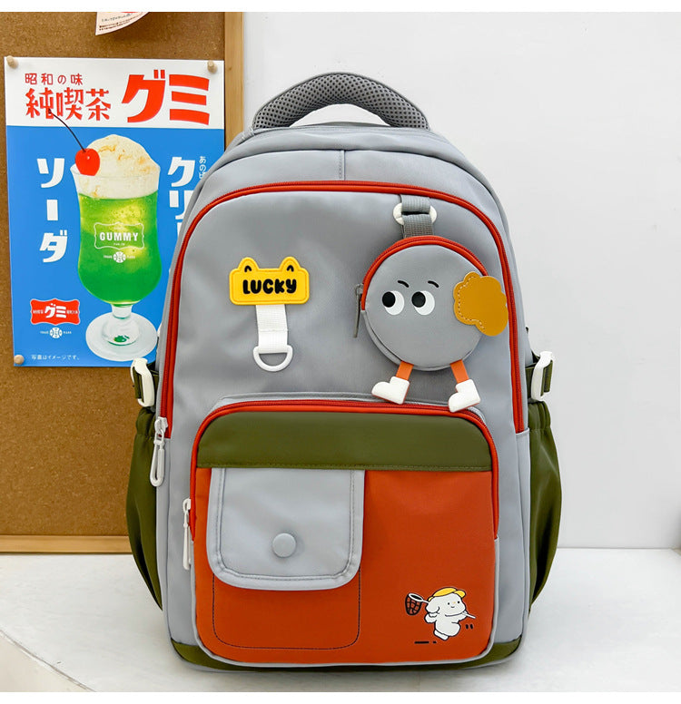Cute Character-Designed Multi-Pocket School Backpack LoungeYard — product view 4