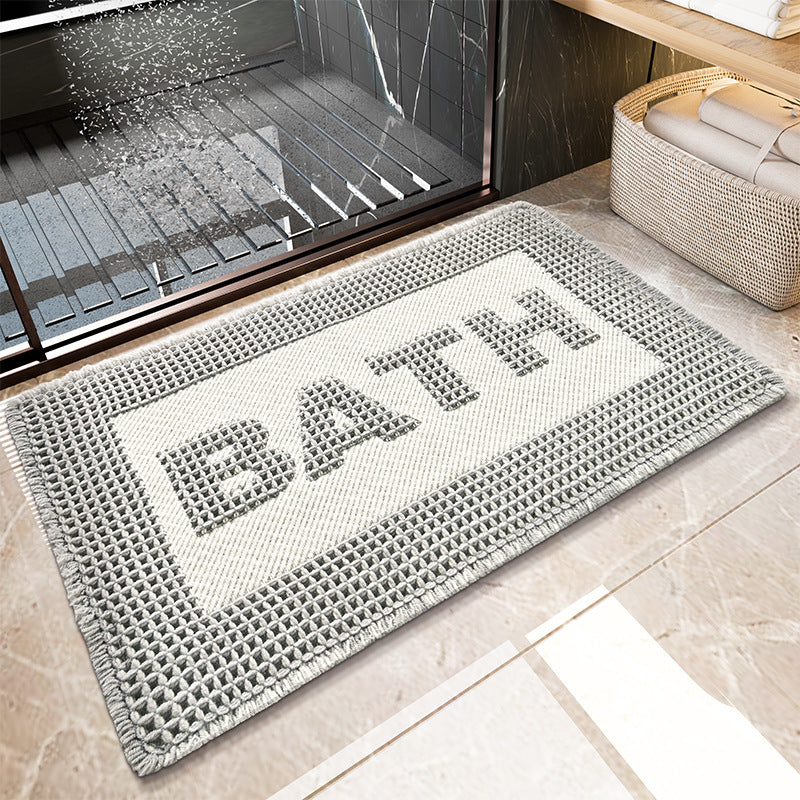 Decorative Bath Rug with Woven Texture Bowlift — product view 5
