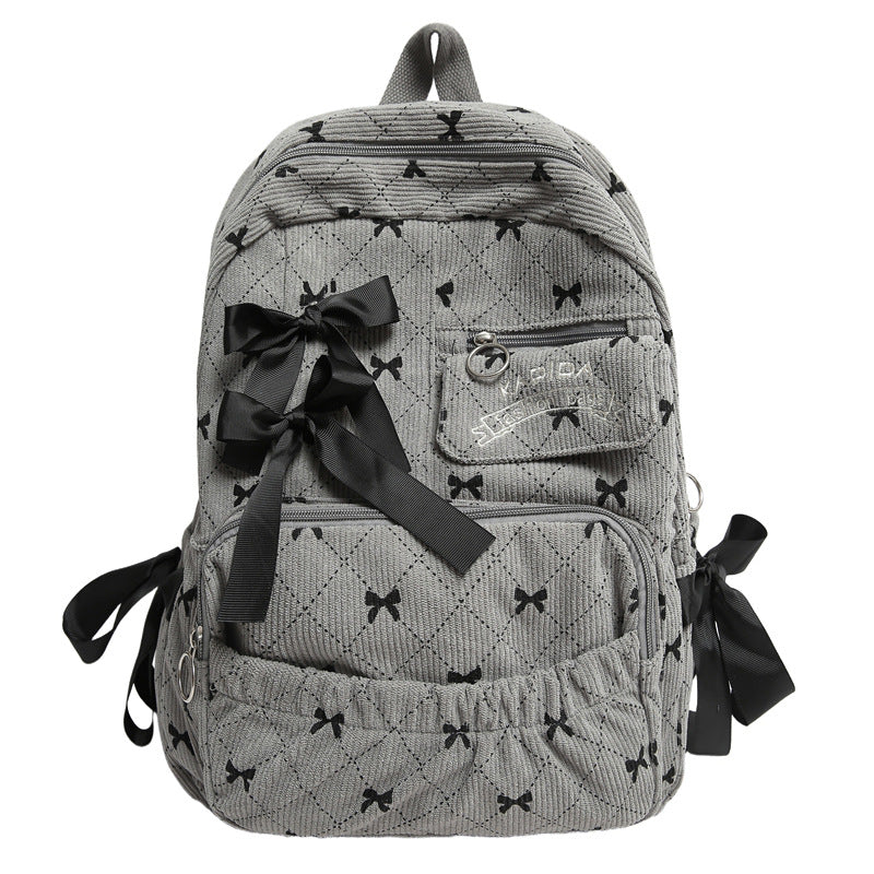 Quilted Bow-Embellished Backpack LoungeYard — product view 5