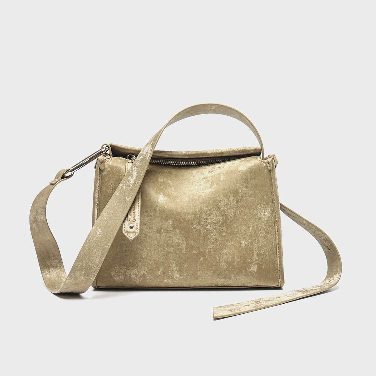 Minimalist Structured Rectangular Top-Handle Crossbody Bag with Adjustable Strap — product view 2