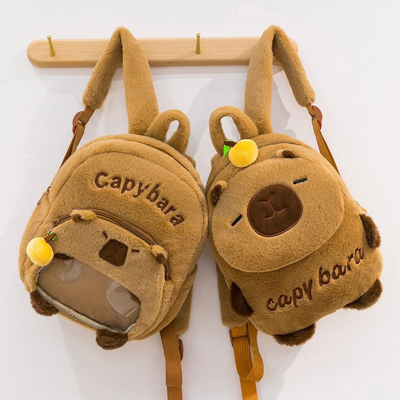 Plush Backpack in Capybara Design LoungeYard — product view 4