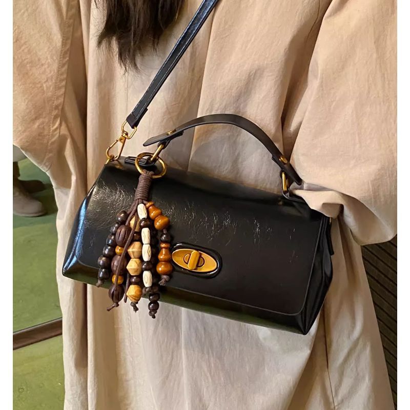 Vintage-Inspired Structured Satchel LoungeYard — product view 5