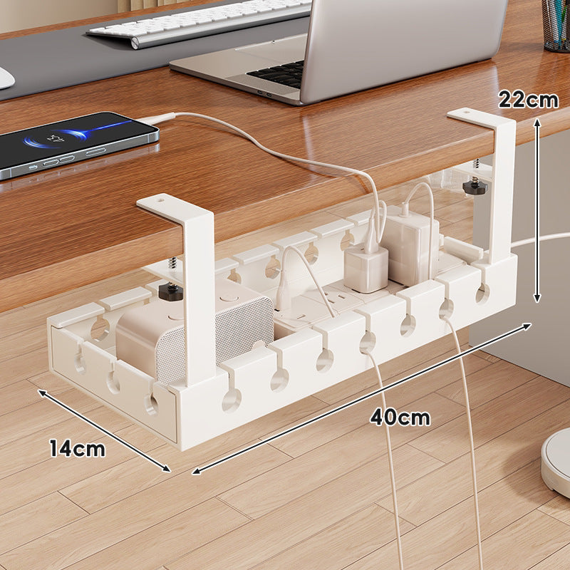 Adjustable Under-Desk Power Strip and Cable Management Tray — product view 5