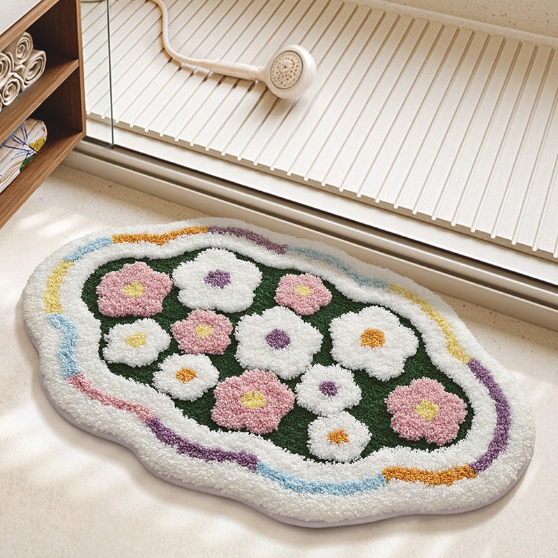 Floral Patterned Bathroom Rug — product view 3