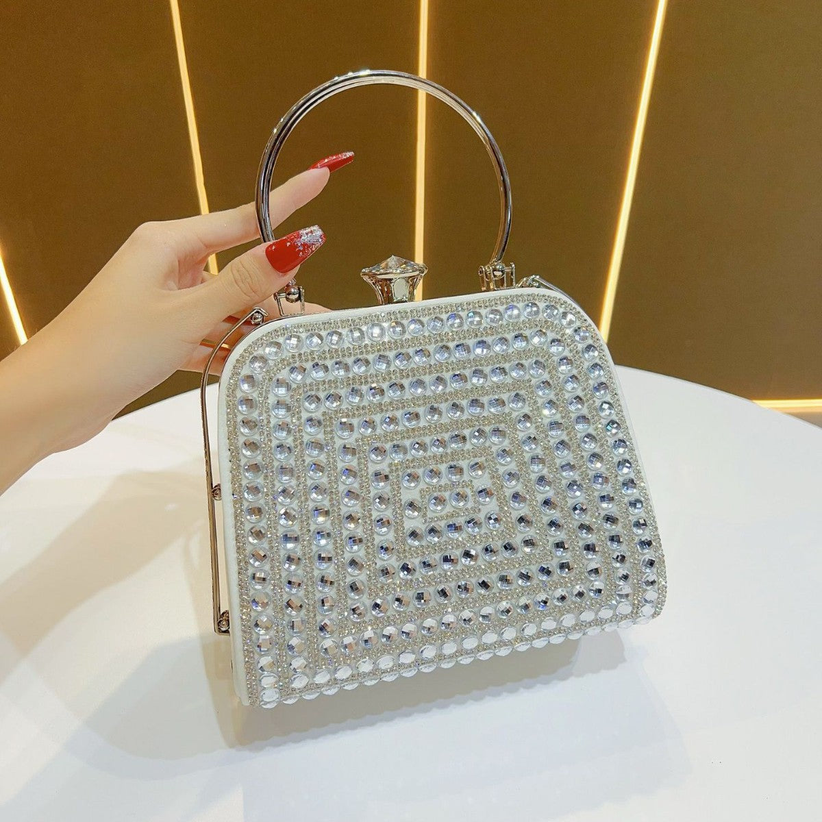 Elegant Handheld Rhinestone Evening Purse — product view 4
