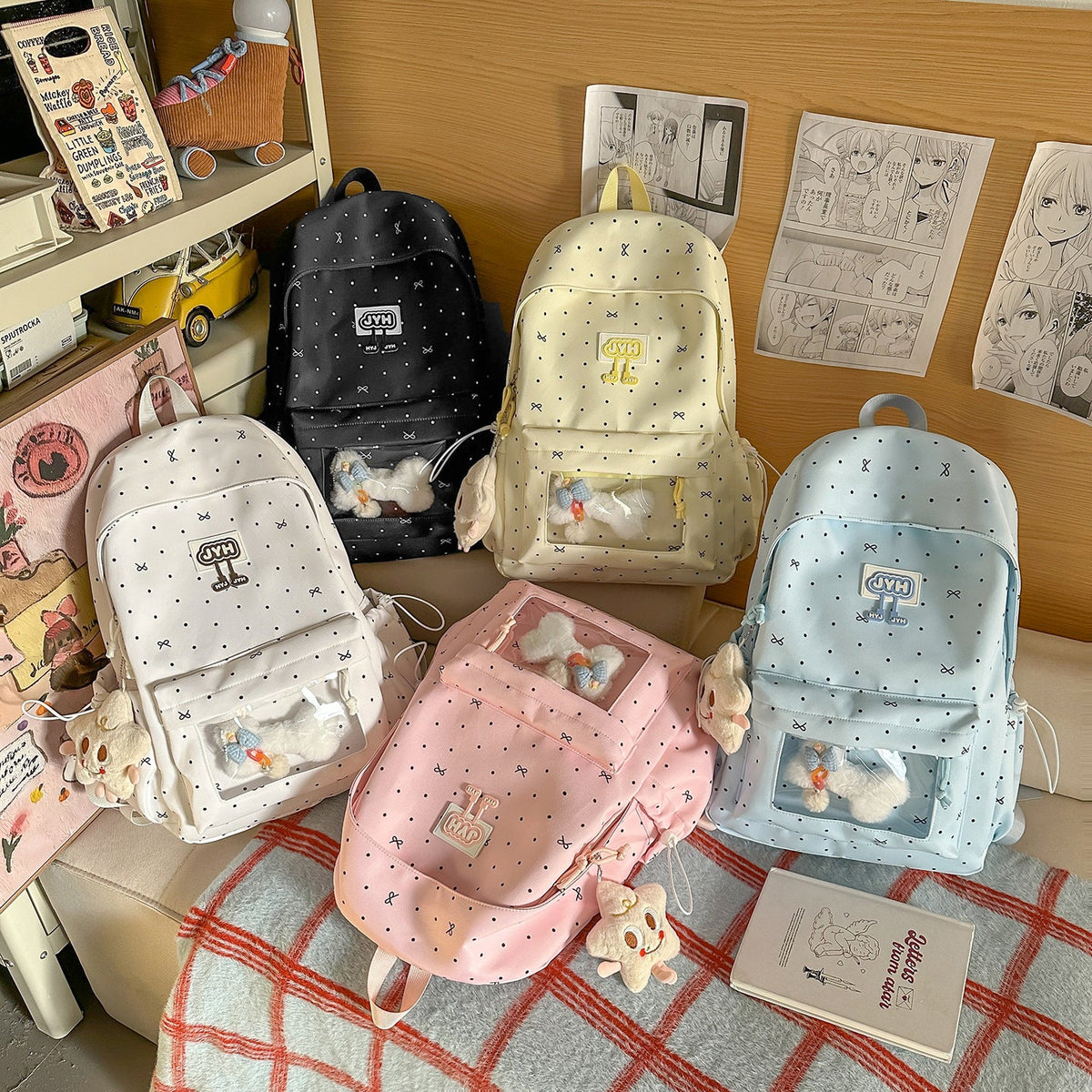 Cute Polka Dot Backpack LoungeYard — product view 4