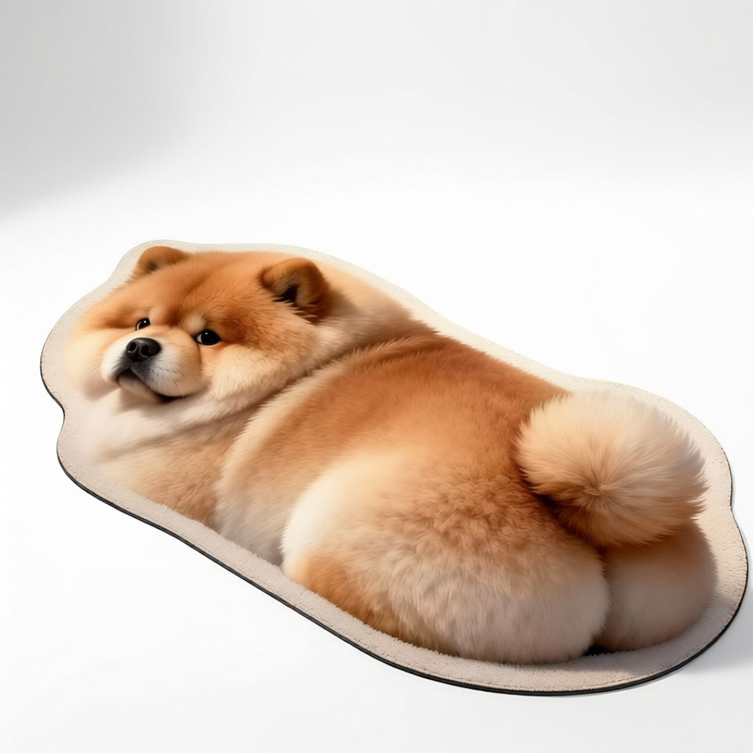 Cute Cat-Shaped Plush Bath Mat LoungeYard — product view 2