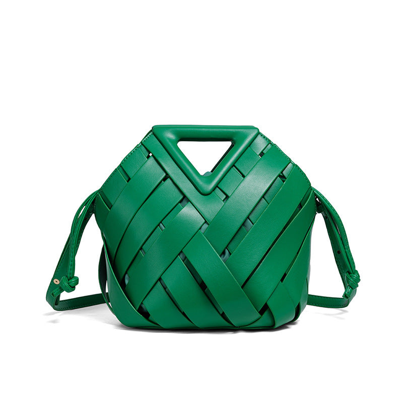 Handcrafted Woven Leather Shoulder Bag LoungeYard — product view 6