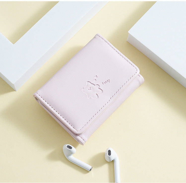 Cute Leather Tri-Fold Wallet LoungeYard — product view 4