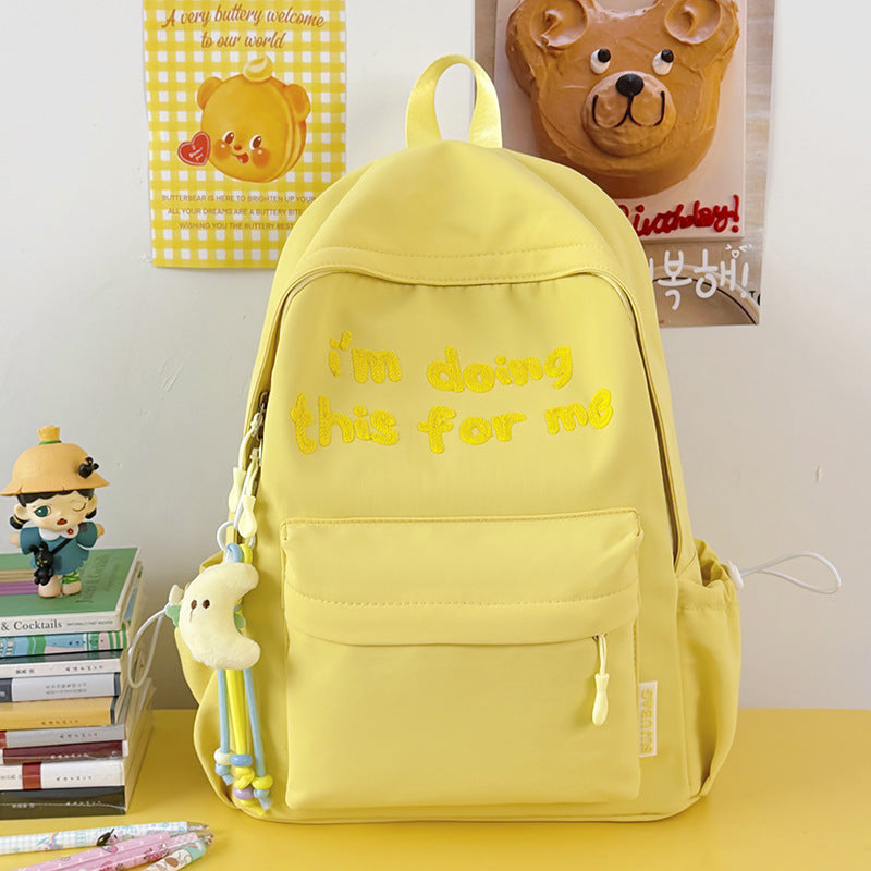 Embroidered Motivational Casual Backpack LoungeYard — product view 7