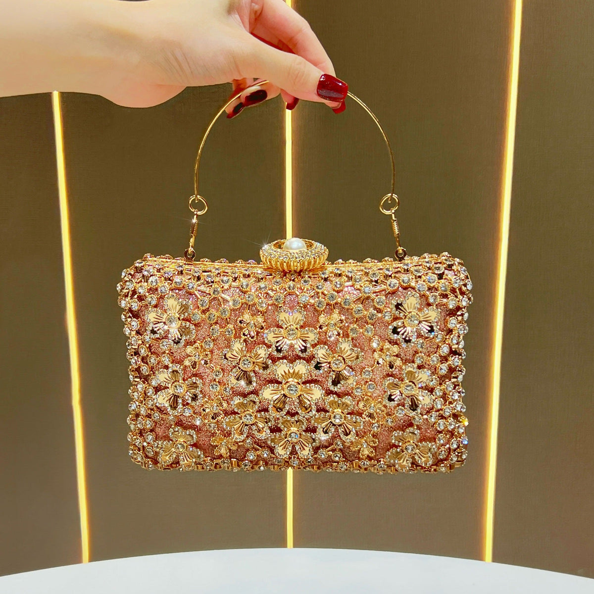 Floral Appliqué Evening Clutch — product view 1
