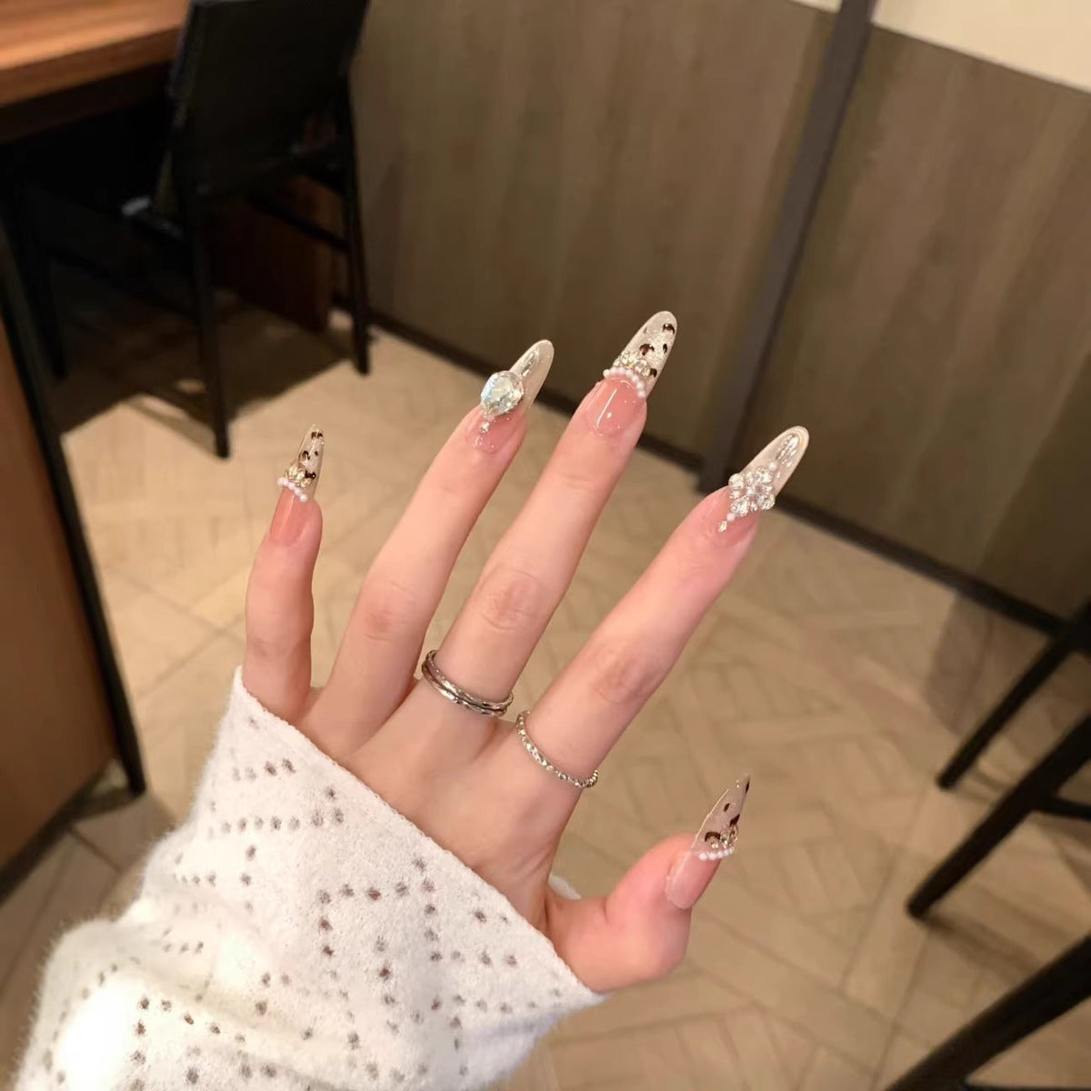 Glamorous Rhinestone Nail Extensions — product view 4