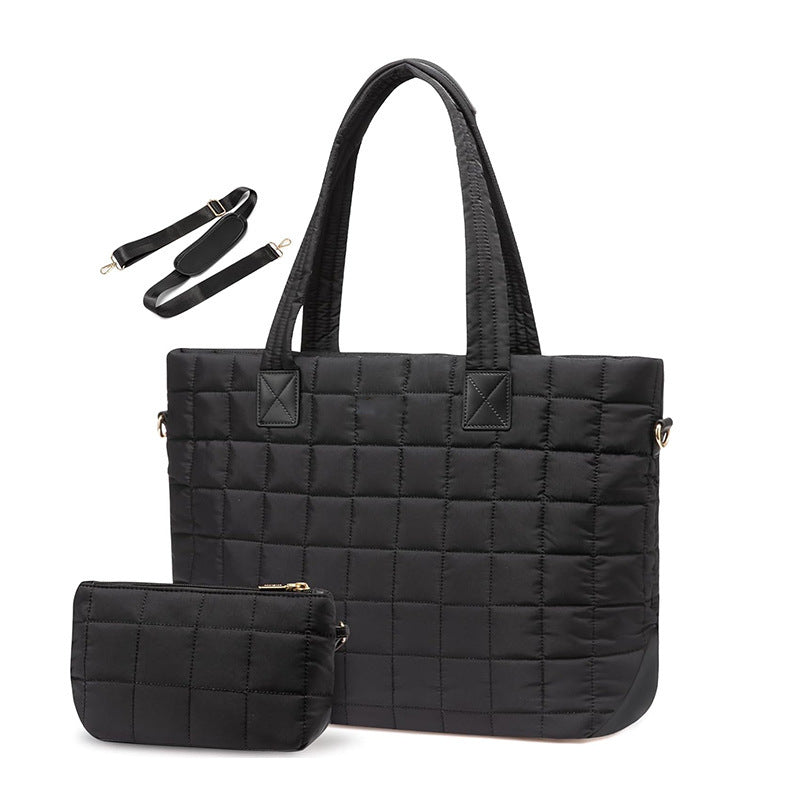 Elegant Quilted Tote Bag with Removable Wallet LoungeYard — product view 5