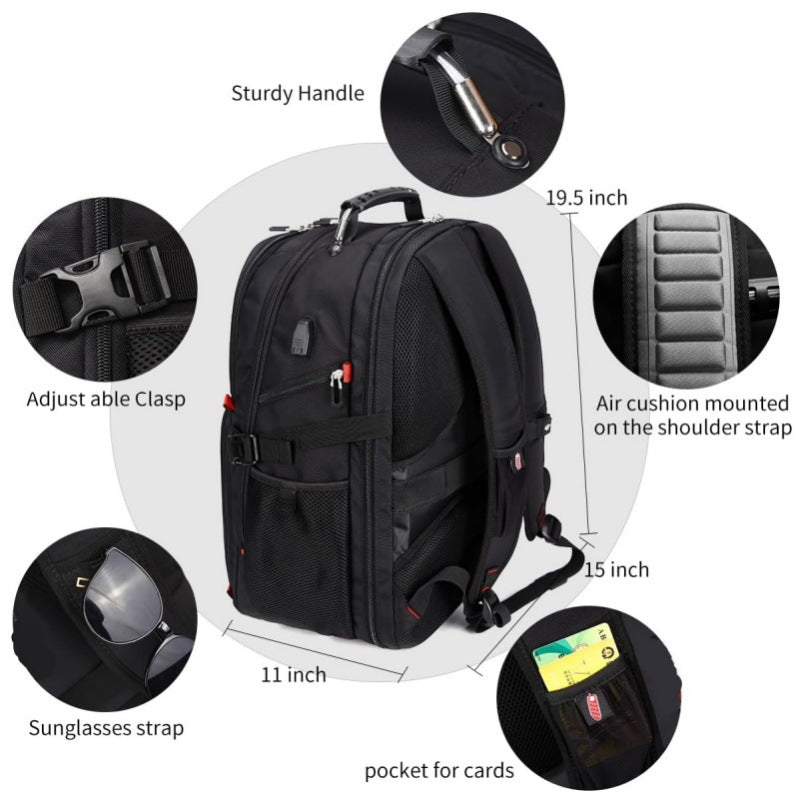 Ergonomic Laptop Backpack with Versatile Compartments and Padded Back LoungeYard — product view 4