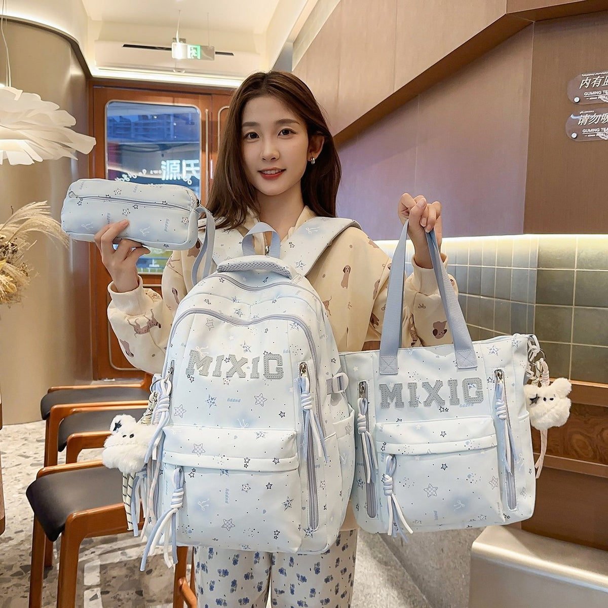 Trendy Illustrated Graphic Backpack LoungeYard — product view 1