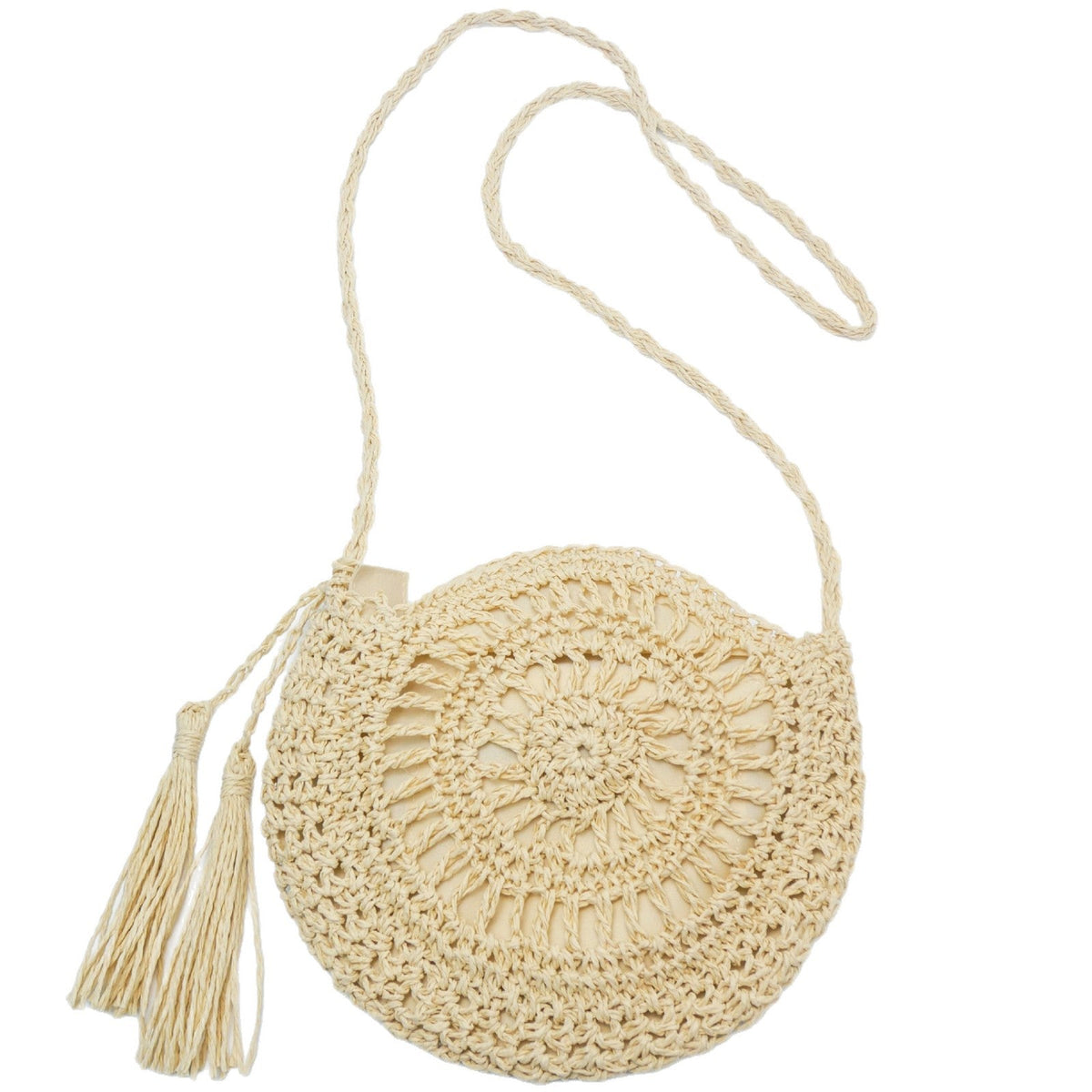 Hand-knotted shoulder bag with tassels LoungeYard — product view 5
