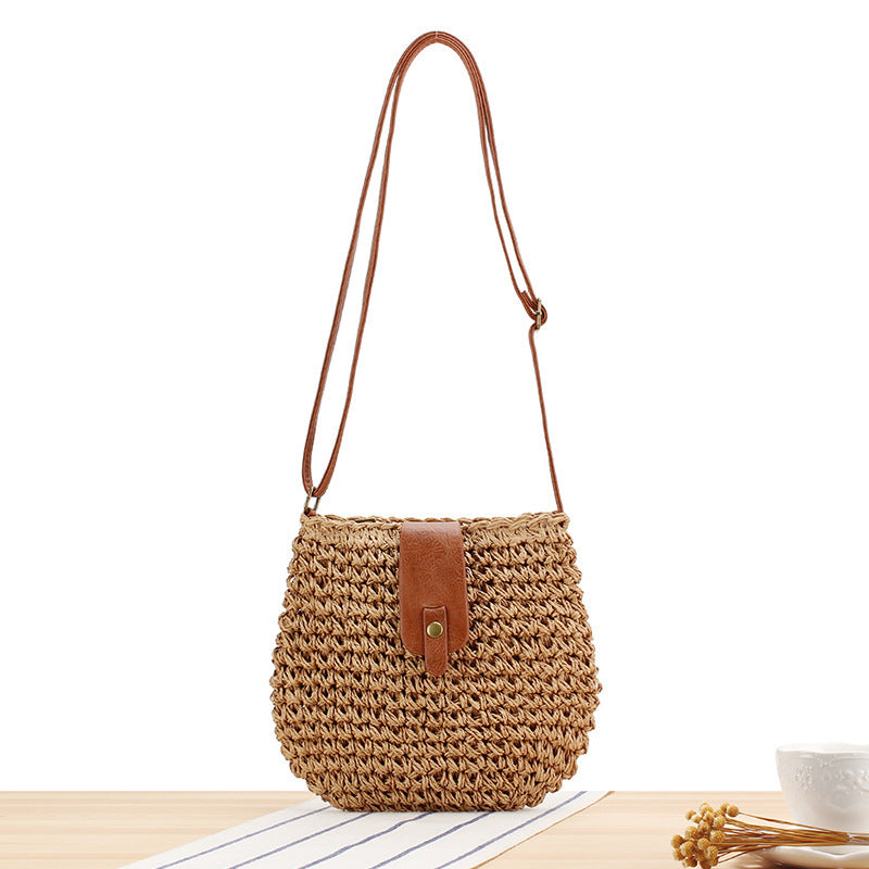 Braided shoulder bag with leather accents LoungeYard — product view 6